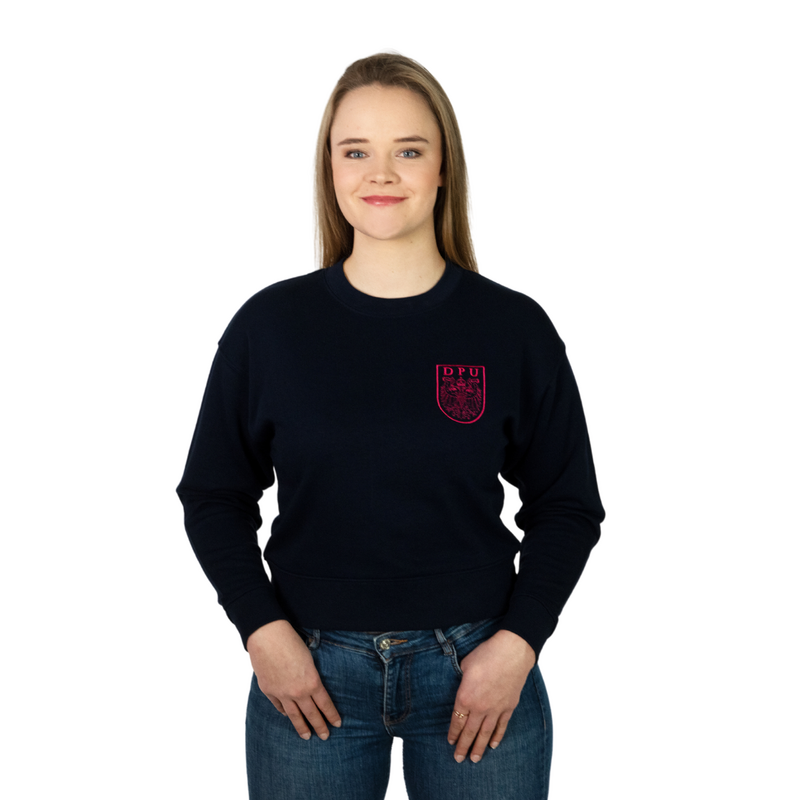 Women's Sweater  navy - pink embroidery